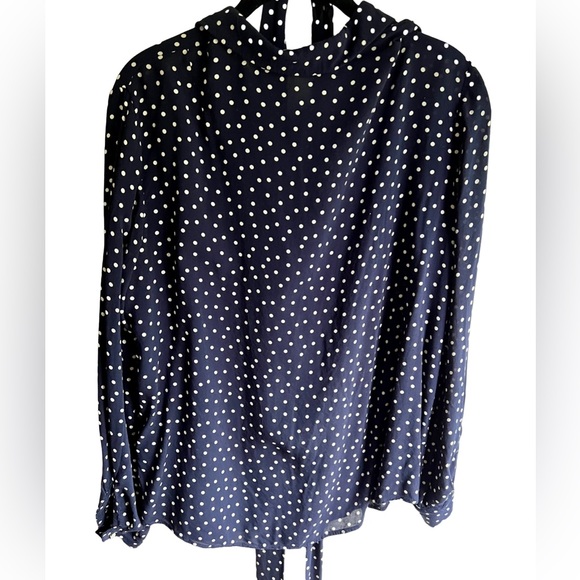 Emerson Fry Ribbons Blouse, Navy Dot - Picture 5 of 5